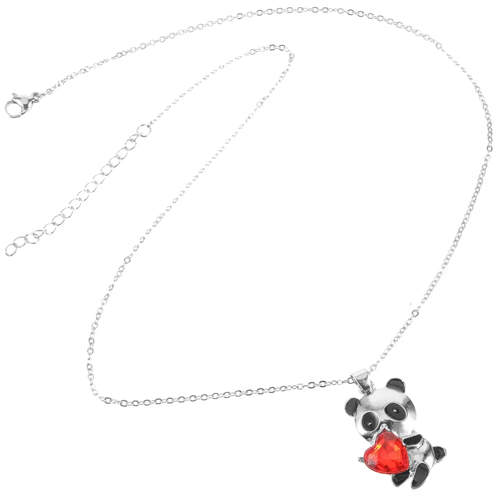 Collana con Ciondolo a Forma di Panda, Adorabile Pendente a Cuore, Collana Leggera in Lega per Donne e Ragazze, Gioielli con Animali per Uso Quotidiano