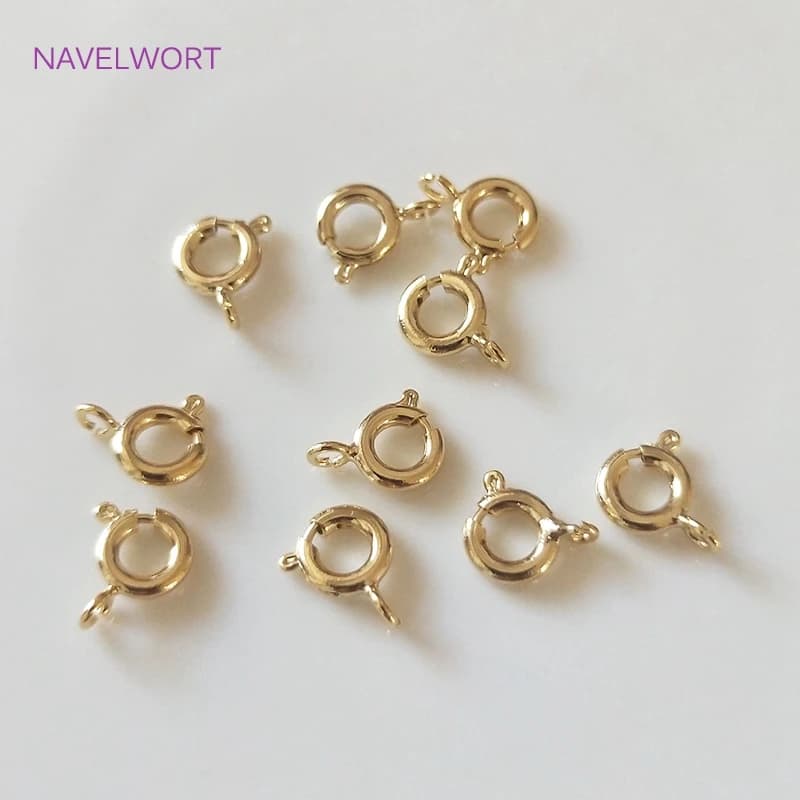 Chiusure a molla rotonde squisite da 6 mm, fermagli a moschettone da 10 mm/12 mm di alta qualità per accessori per la creazione di braccialetti, collane di gioielli fai da te
