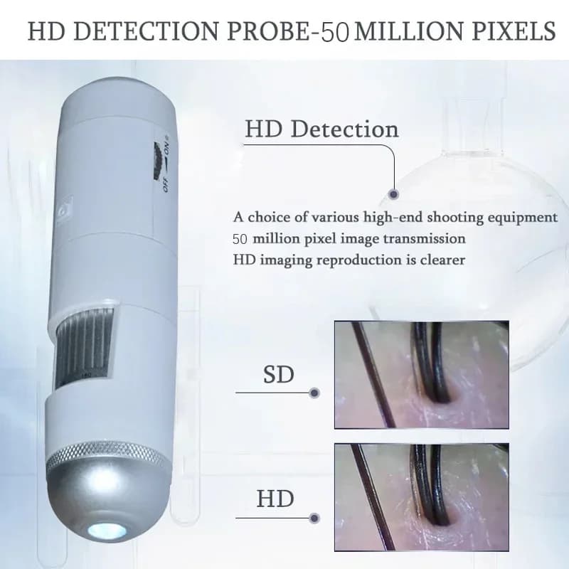 Professional WiFi Wireless Digital Microscope, Electronic Dermatoscope for Eyebrow Cuoio Analysis, Magnifying Lenten for Pori, Viso Skin Analyzing Machine