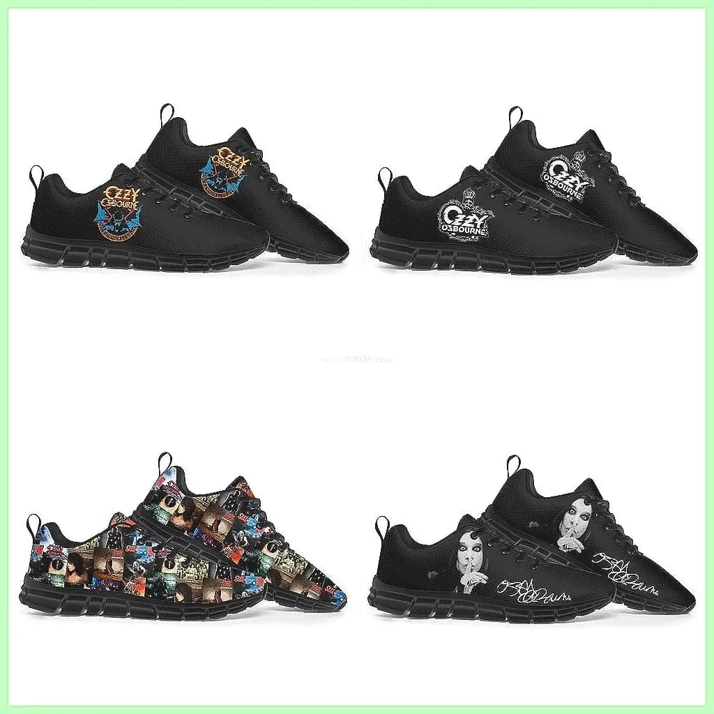 Sneakers personalizzate Ozzy Osbourne Rock, scarpe alte stringate per uomo e donna, moda per coppie per primavera e autunno