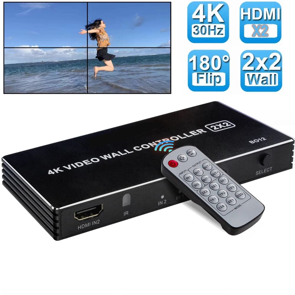 Controller per parete video HDMI 4K 2x2 Processore per parete video HDMI DVI 1X2 1X4 1X3 2X1 3x1 4X1 Splicer per processore multi schermo video