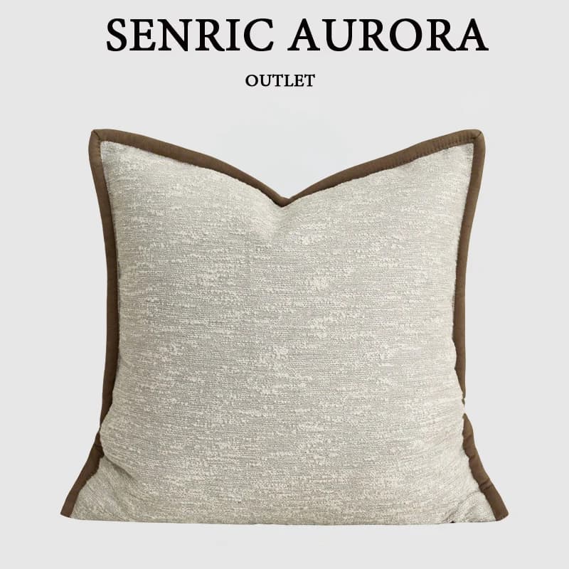 Design 30x50 45x45cm Luxury Bearing Sheet in Cotton Lino Beige with Small Texture and Edges, Home Federation, Hotel, Bed, Living Room, Sofa