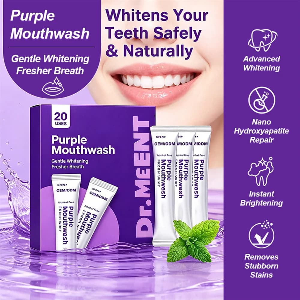 Collutorio Viola con Nano Idrossiapatite, Delicato Whitening for Tooths, Remove Macchie Gialle, Non Irritating, Alito Fresco e Luminoso