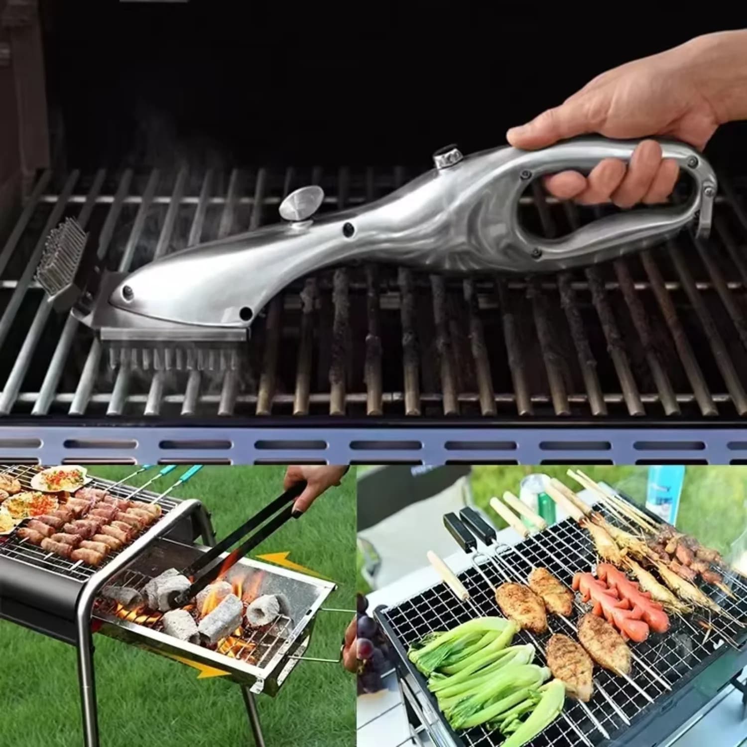 Barbecue Grill Outdoor Cleaning Brushes BBQ Cleaner Suitable Charcoal Scraper Gas Accessories Cooking Tool