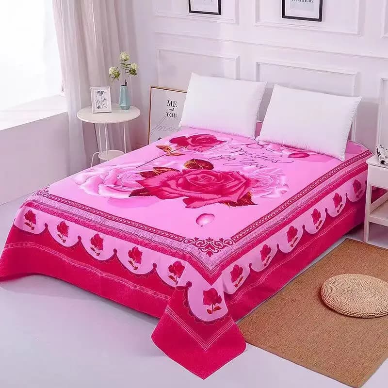 1pc Floral Sanding Soft Wedding Bed Large Size Large Bed Covers 245x245cm Flat Bed Cover Addens Double Beds Bed Cover No Federa