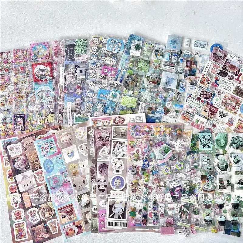 10 Fogli di Adesivi Rilakkuma Non Ripetitivi, Decorazioni Carine per Telefono, Laptop, Scrapbook, Impermeabili, Regalo per Ragazze