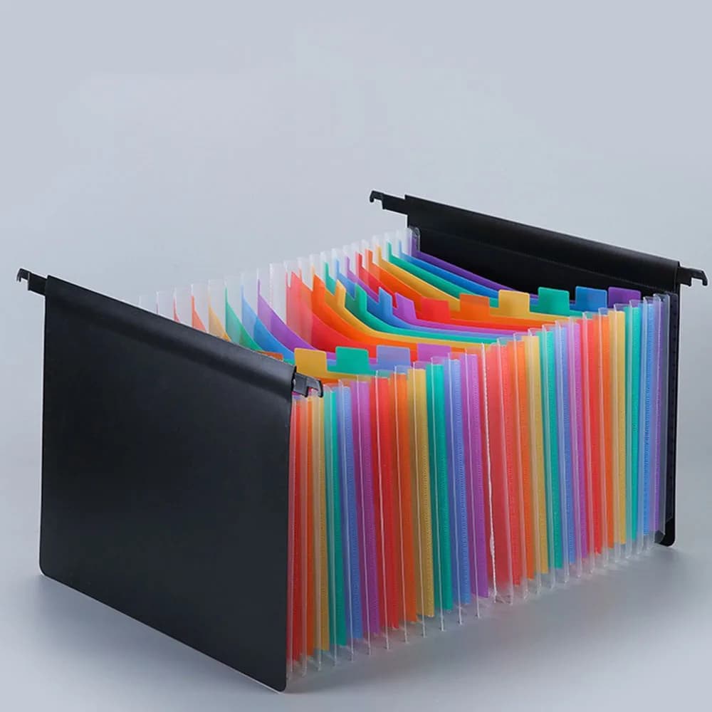 Cartella di File a fisarmonica di grande capacità A4 25 slot organizzatore di archiviazione appeso su entrambi i lati per archivi di documenti di prova