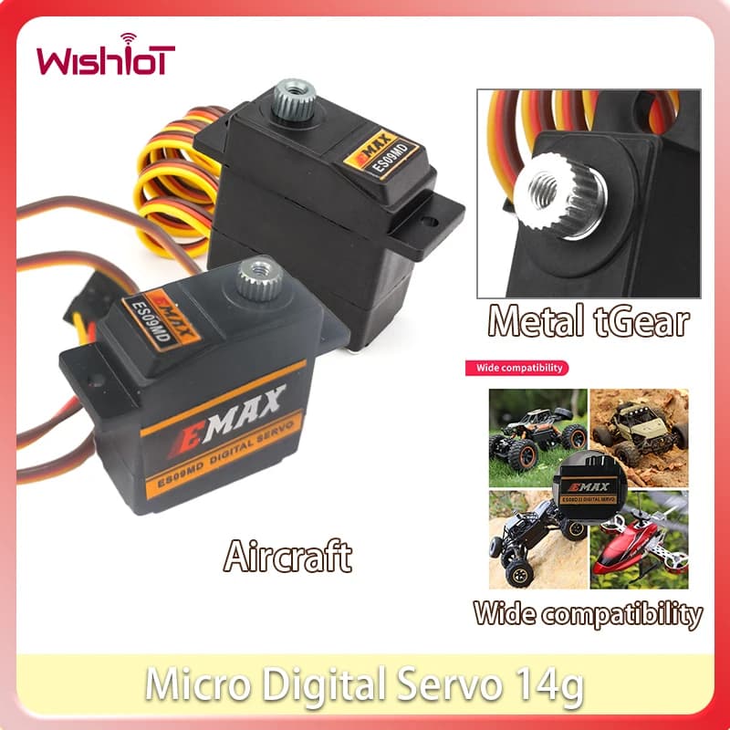 14g Micro Servo Digitale ES09MD Metal Gear 4.8V-6.0V per FAI DA TE RC Droni Aereo Modello di Aereo Giocattoli Servi Accessori