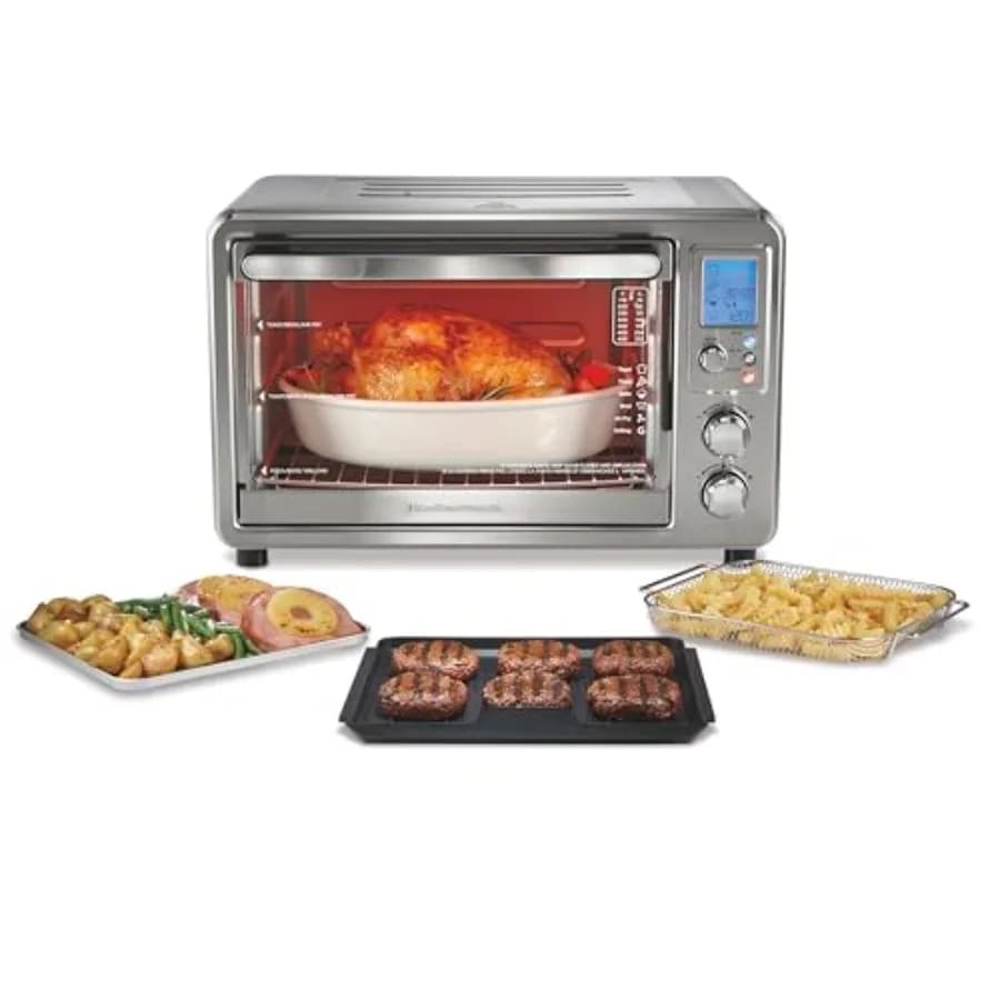 Forno Elettrico 6-in-1 Sure Crisp con Funzione Friggitrice ad Aria e Grill, Temperatura di Cottura 450°F, Funzioni di Cottura, Grigliatura, Tostatura e Pizza