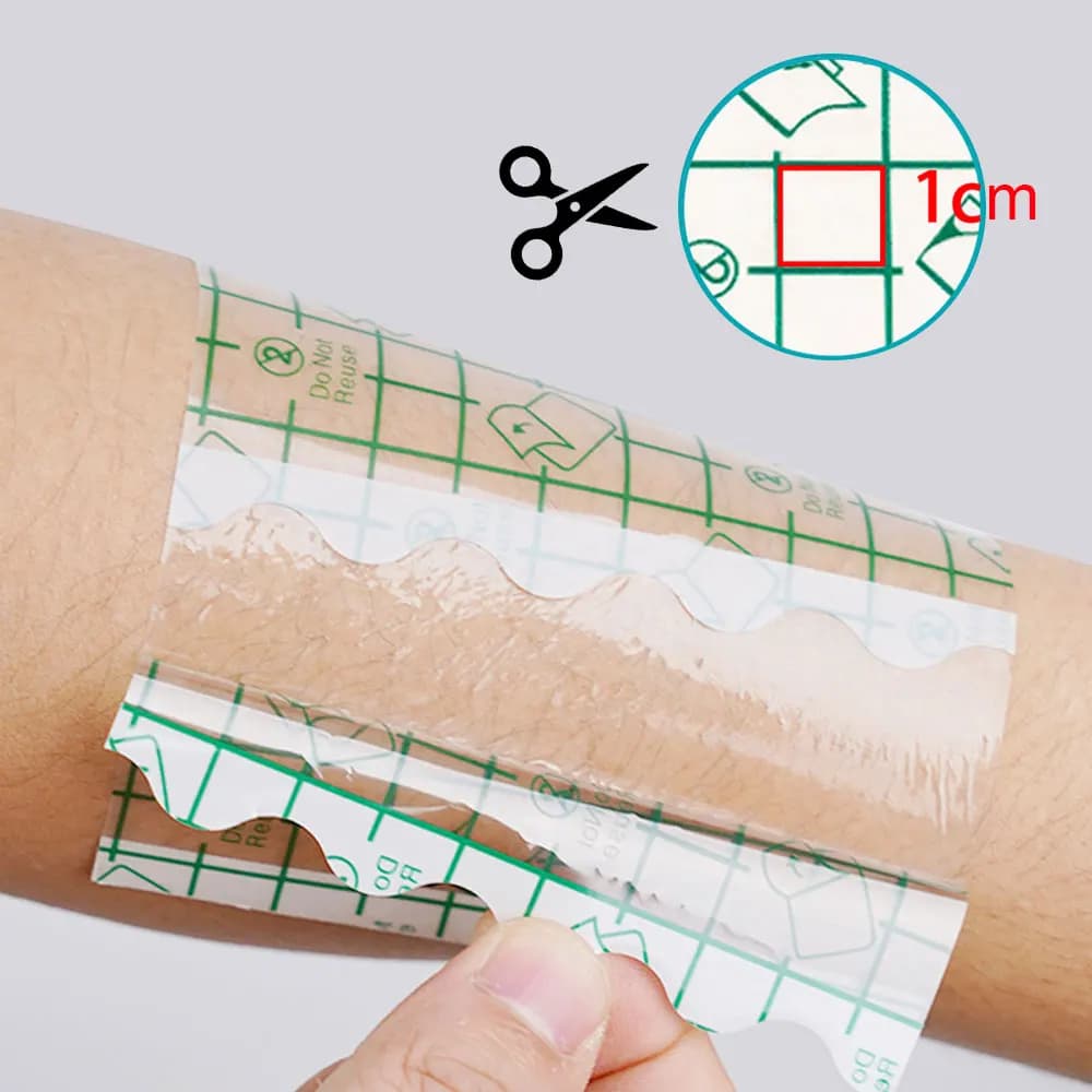 10Pcs Waterproof Transparent Tape PU Film Medical Adhesive Plaster Anti-allergic Wound Dressing Tape First Aid Kit