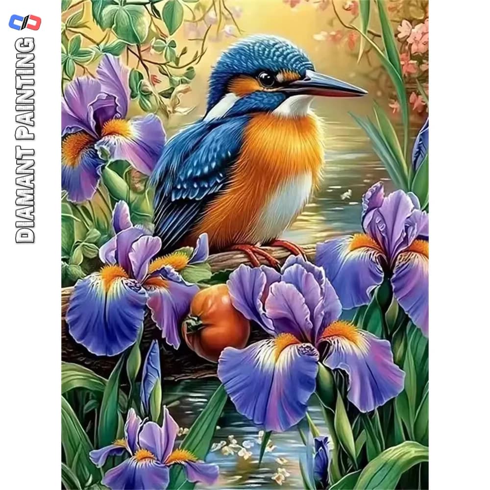 Nabi 5D DIY Humming Bird Diamond Painting Flower Diamond Mosaic Full Square Round Drill Embroidery Animal Bedroom Decoration