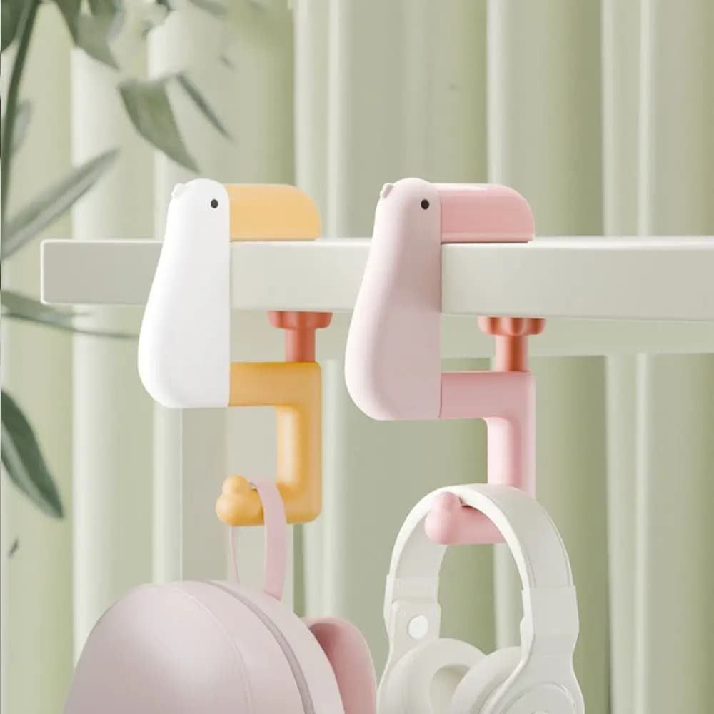 Simpatico gancio per borsa da appendere laterale da scrivania portatile, gancio per borsa da tavolo in plastica regolabile, organizer per borsa da viaggio multifunzionale