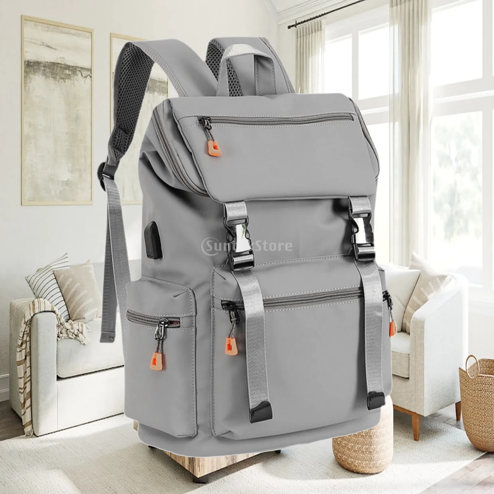 Casual Backpack Organizer Carry Bag Pockets Fashionable Adjustable Strap Daily Rucksack for Work Business Women Outdoor Dating