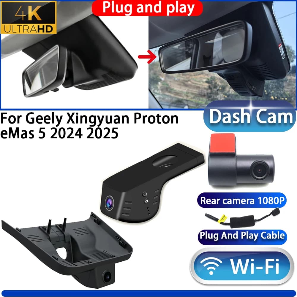 HighCity per Geely Xingyuan Proton eMas 5 2024 2025 Dash Cam Telecamera DVR 4K UHD Visione Notturna Wifi Plug and Play Registratore Video