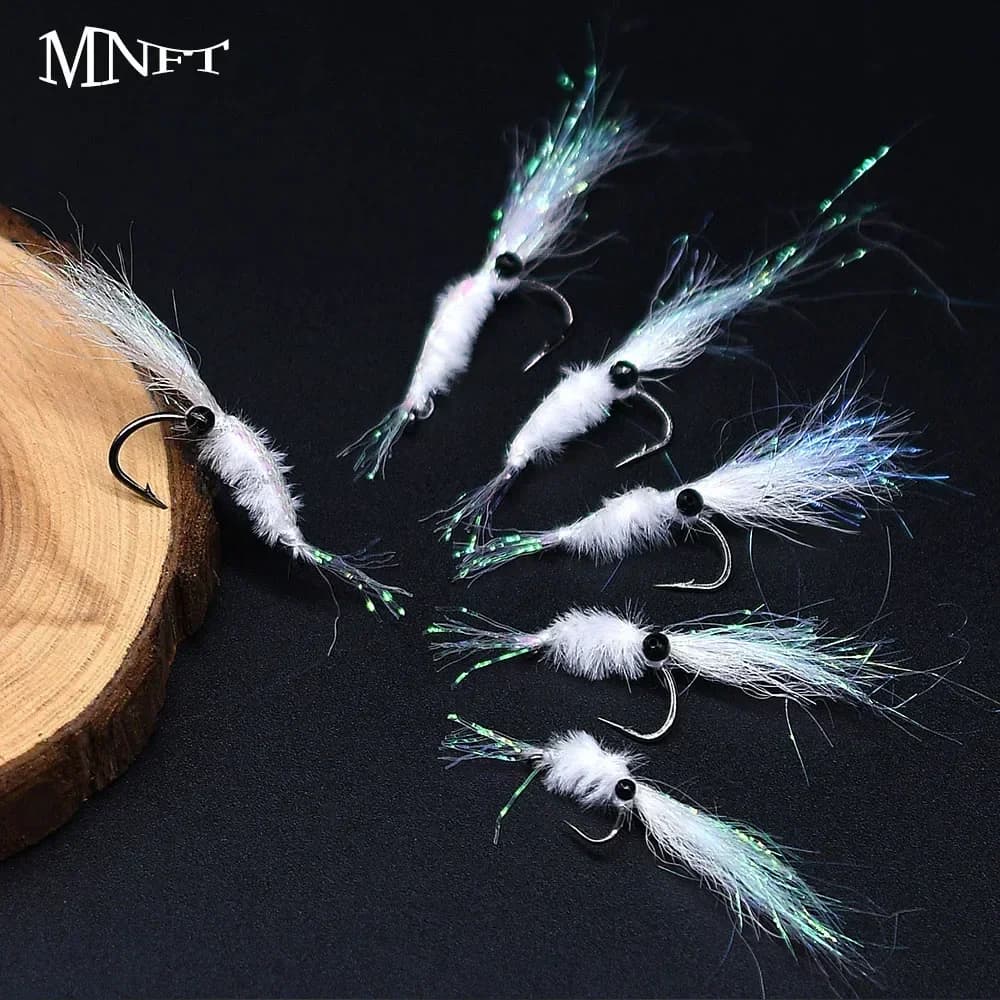 6 Pz/lotto Gamberetti di Ghiaccio Sale Fly Bass Steelhead Trota Salmone Mosche Ninfa Fly per Acqua Salata Acqua Dolce Esca per la Pesca a Mosca