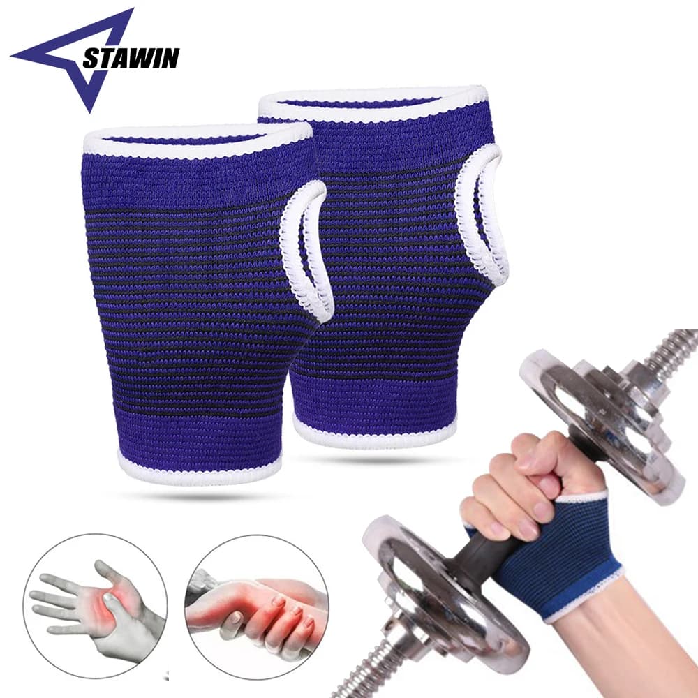1 pair of gym gloves for Fitness Elastic Training Wrap Wrist Training Gloves Training Wrist Support Brace for Hands Protection for Gym Palm