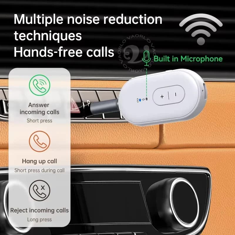 Adattatore audio Bluetooth 5.4 2 in 1 Ricevitore trasmettitore wireless stereo AUX da 3,5 mm con microfono da 1 a 2 cuffie per altoparlante kit TV per auto