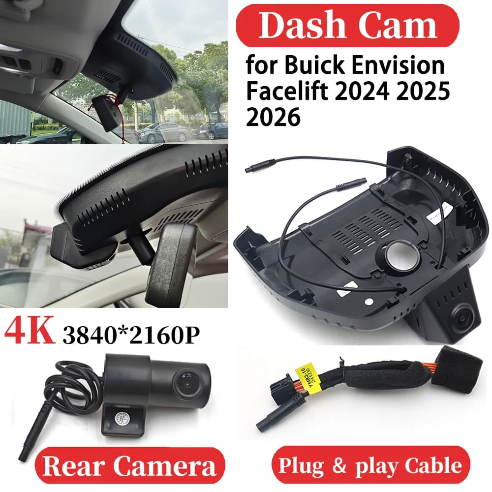 ZJCGO for Buick Envision Facelift 2024 2025 2026 HUD Car 4K DVR Dash Cam Dash Camera Plug and play