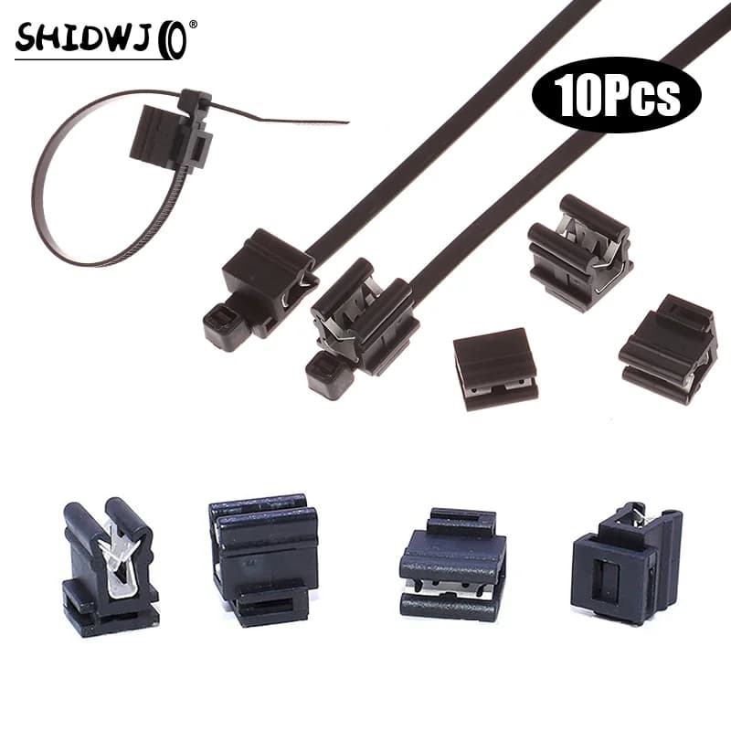 10pc Car Sheet Metal Cable Tie tubo linea di fissaggio bordo veicolo tetto apribile finestra auto plastica Zip Tie cablaggio Clip in acciaio 5 x200mm
