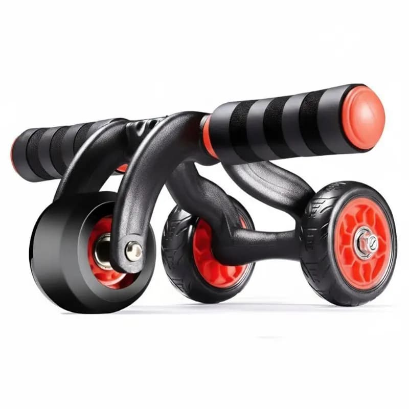 Wheel for Abdominals, 4 Wheels, Automatic Return, Silent Double Bearings, Domestic Fitness, Multi-Accessory, For Men and Women
