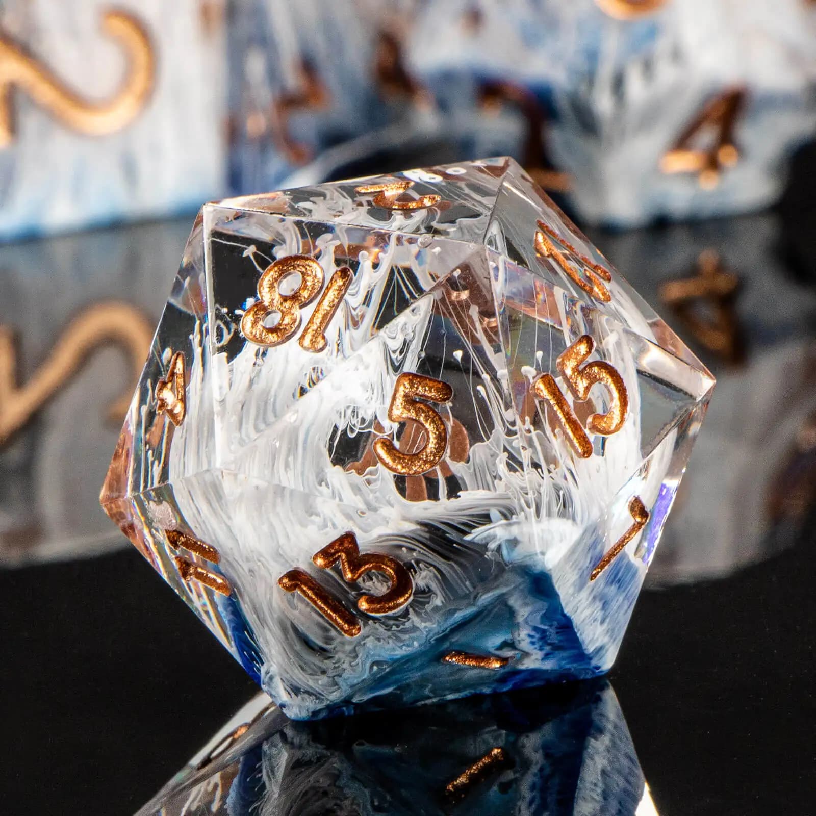 Set di dadi con bordo affilato in resina DND fatti a mano, dadi poliedrici Lightning D e D Dungeon e Dragon RPG, giochi di ruolo D&D Dice