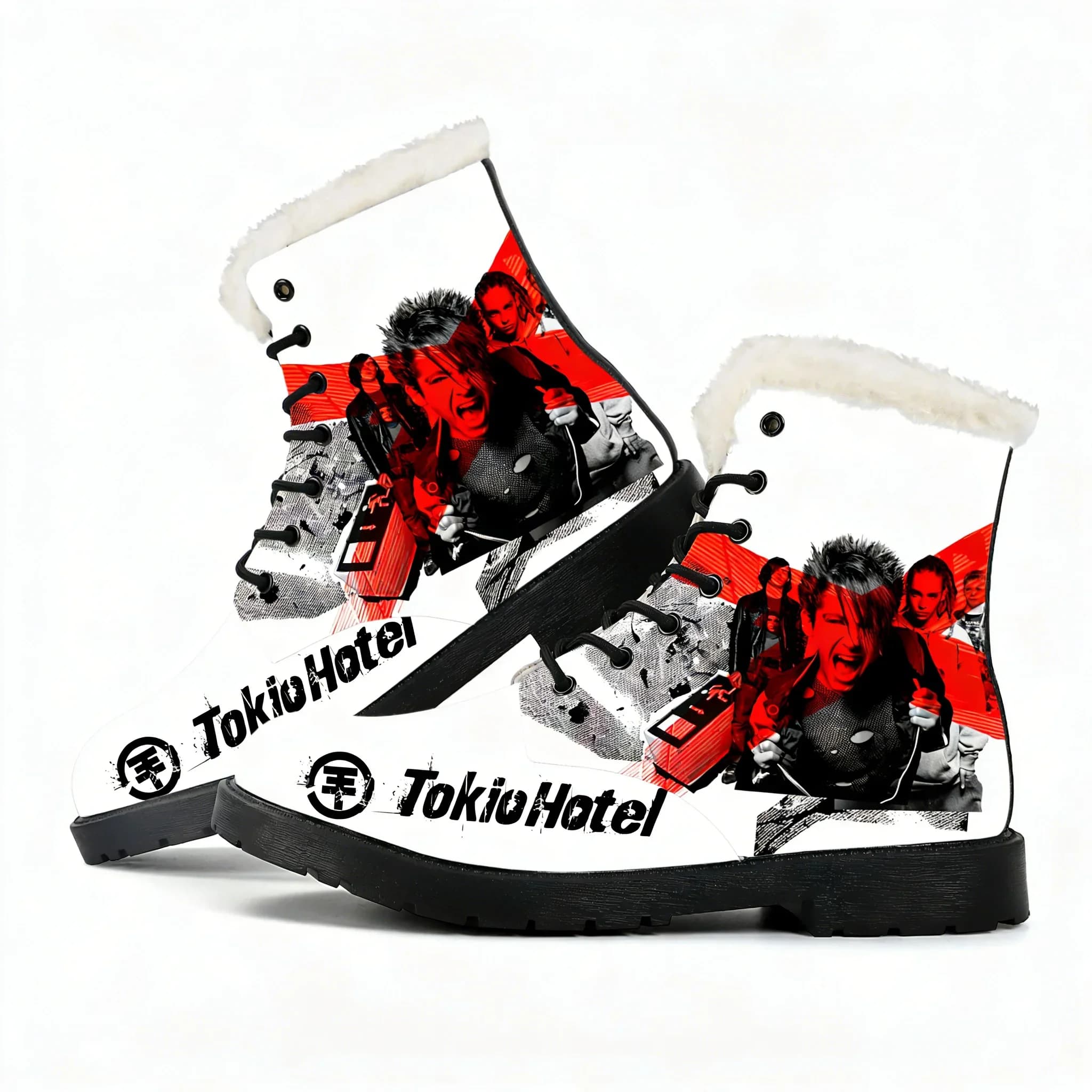Tokio Hotel Plush Boots Germany Rock Band Mens Womens Teenager Shoes Casual Boot Warm Light High Quality Couple Customize Shoe