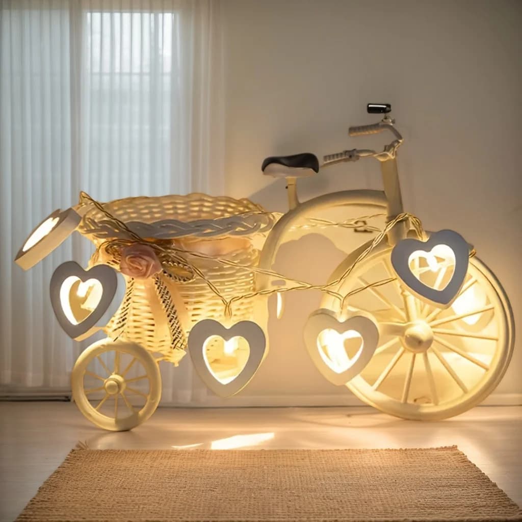 Stringa di luci a LED a forma di cuore - Lucine romantiche per camera da letto, decorazioni di San Valentino e cameretta dei bambini (design compatto in plastica)