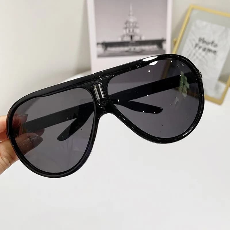 Occhiali da sole pieghevoli con montatura grande alla moda, occhiali da sole unisex, occhiali versatili