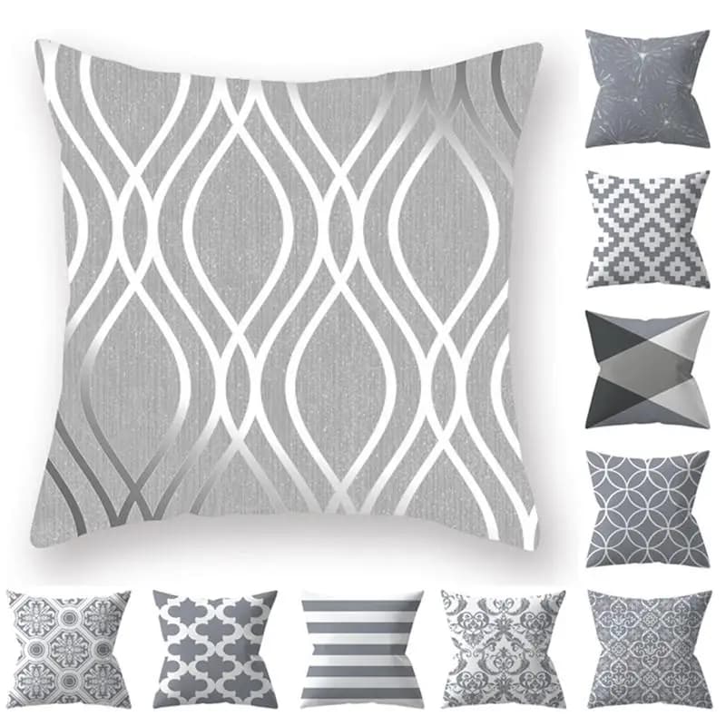18 Inch Lumbar Pillow pillow case Home decoration Geometric elements Grey pillow pillow case for sofa