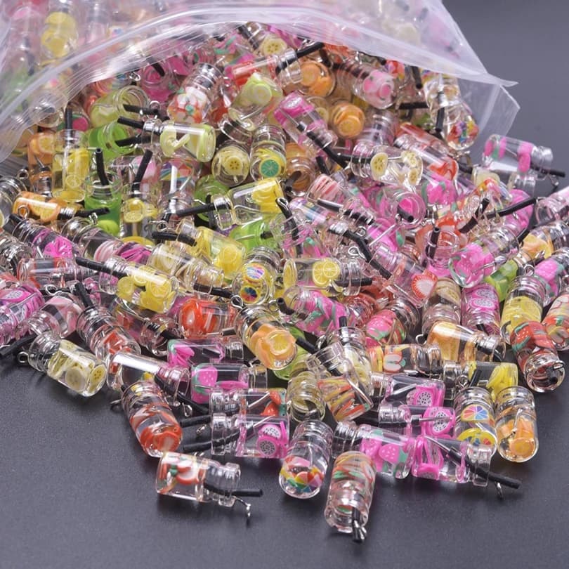 10/20/30 pz/lot summer accessories fruit juice pendants for supplies for creating jewelry resin materials handmade earrings Bulk pendant