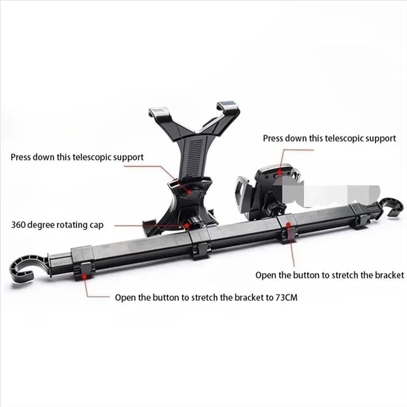 Supporto per supporto per telefono per poggiatesta per sedile posteriore per camion per auto Supporto per supporto per iPad per sedile posteriore per iPad-T61C