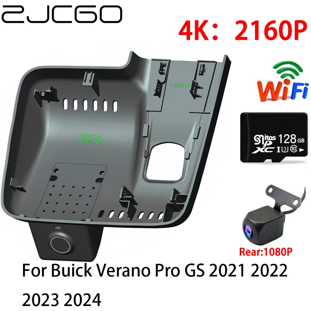 ZJCGO Telecamera DVR per Auto 2K 4K con Wifi, Doppia Lente Anteriore e Posteriore, Registrazione 24h per Buick Verano Pro GS 2021 2022 2023 2024