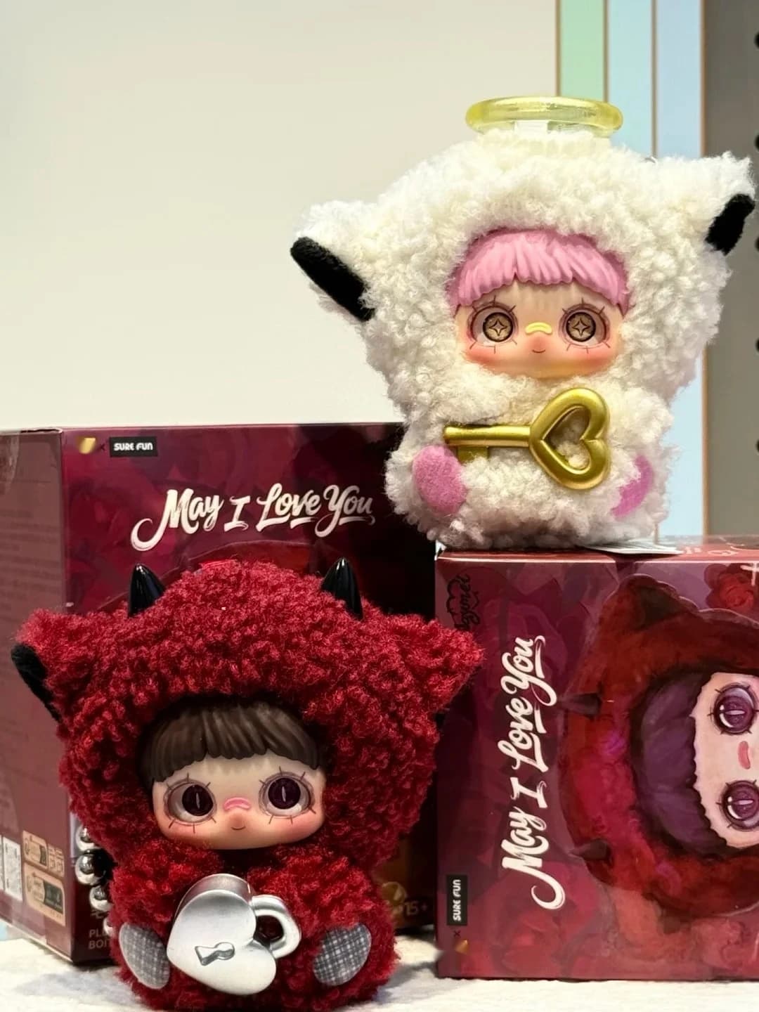 Genuino Maymei May I Love You Series Vinile Peluche Cieco Scatola Giocattoli Borsa carina Decorazione Corrispondenza/Coppia Pendenti e ciondoli Regali a sorpresa