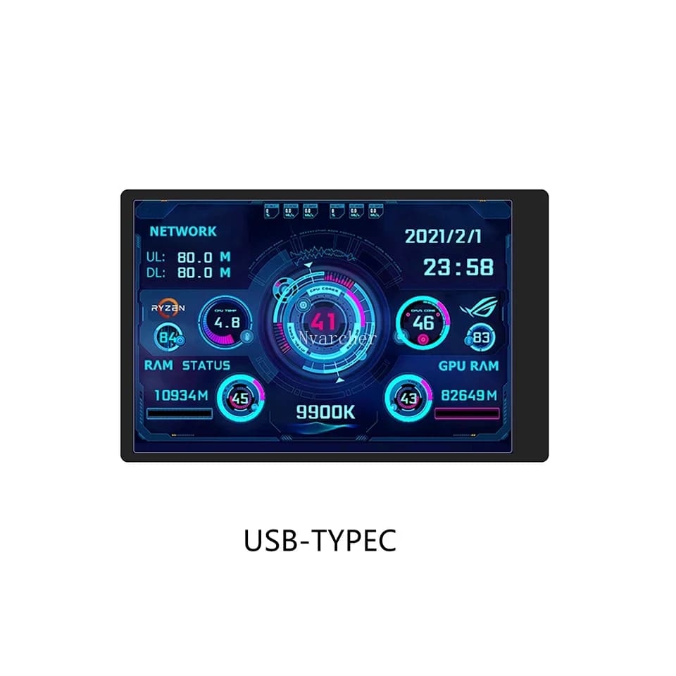 Nvarcher 3.5 /5 pollici 480*320 IPS Display LCD Monitor AIDA64 supporto Sub-schermo USB Raspberry Pi con luce respiratoria RGB