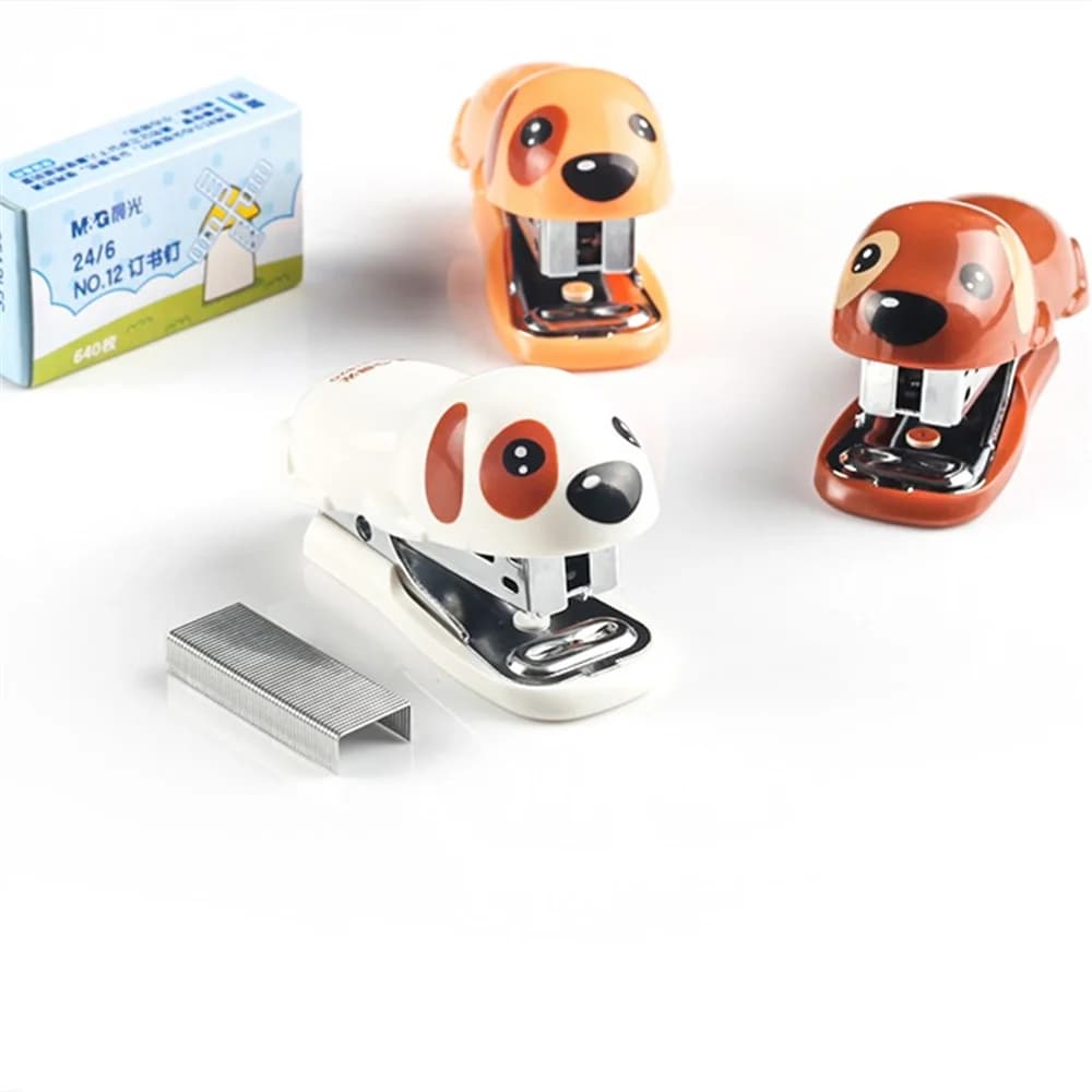 Set di Graffette a Forma di Cane Cartone Animato Kawaii, per Rilegatura Documenti, Forniture per Scuola e Ufficio, Cancelleria