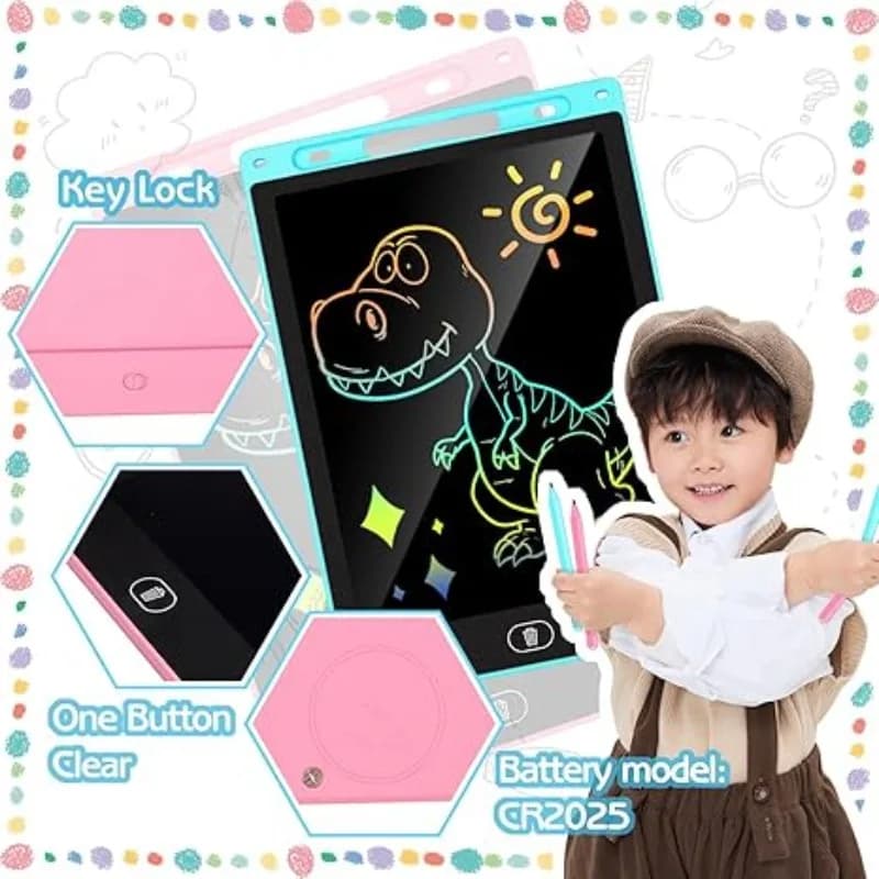 Tavoletta LCD da 6,5 Pollici per Disegno a Colori, Lavagna Elettronica, Tablet per Scrittura a Mano, Giocattolo Educativo, Regalo Perfetto per Bambini