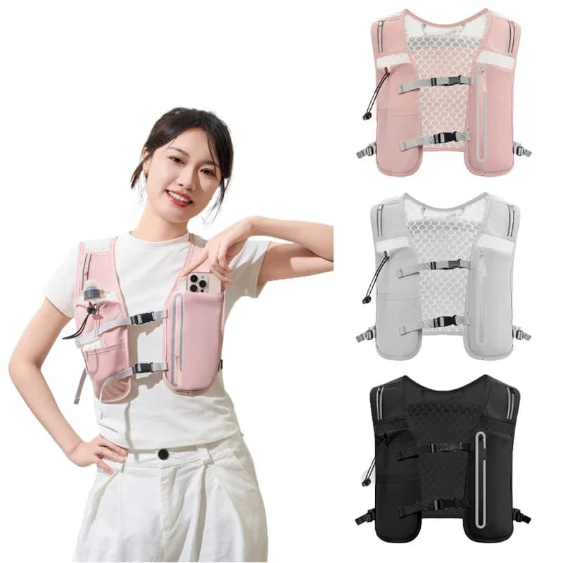 Men's Breathable Reflective Ultralight Hydrating Vest for Running Woman, Adjustable Safety Vest for Cycling Hiking Marathon