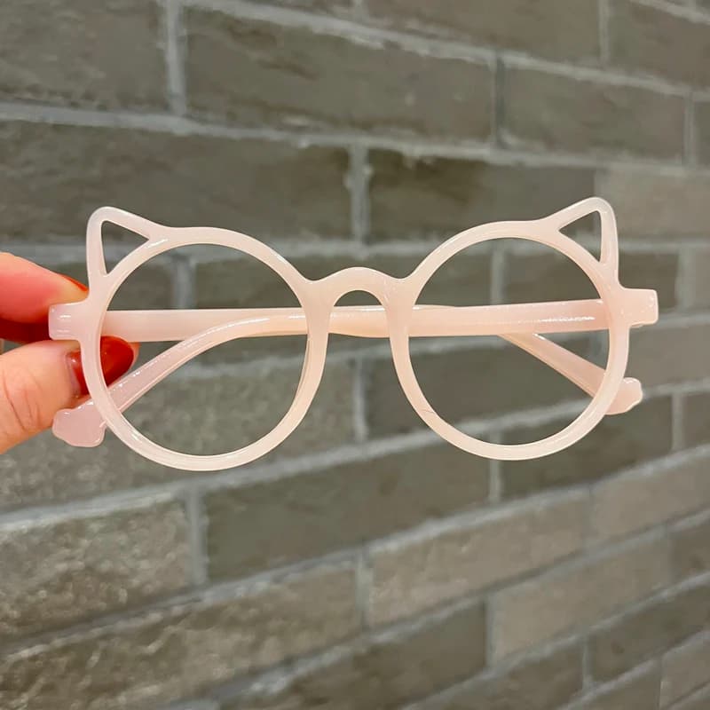 Occhiali da sole per bambini senza lenti, modello con orecchie di gattino super carine, montatura casual per ragazzi e ragazze, alla moda.