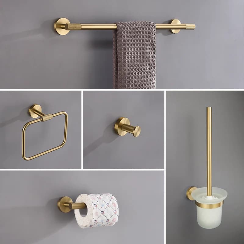 Portarotolo di carta igienica in oro spazzolato Portasciugamani Bar Accappatoio Cappotto Gancio per vestiti Zigrinatura in ottone Accessori per il bagno
