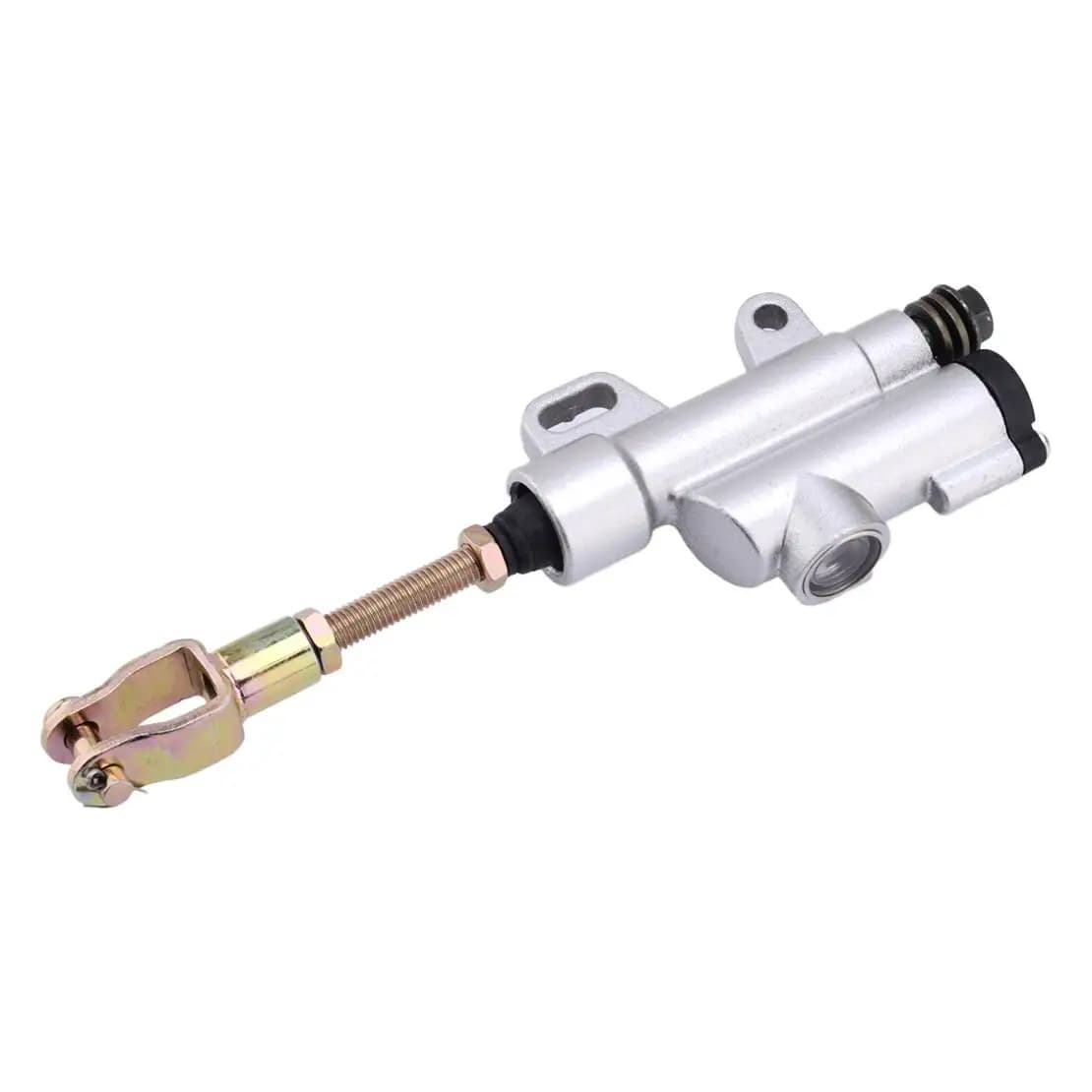 Universal Rear Foot Hydraulic Master Cylinder Brake Pump Fit for Motorcycle Motorbike ATV Dirt Bike Go Kart Scooter Silver