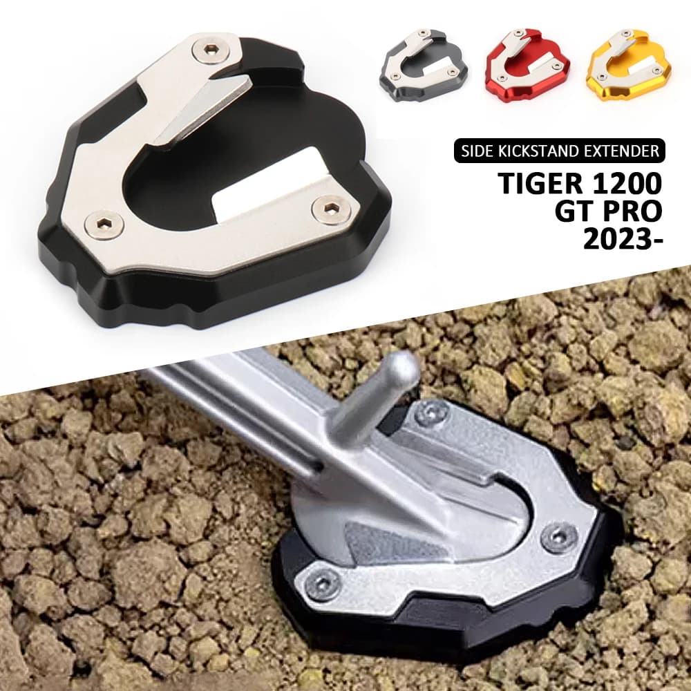 Per Tiger 1200 Gt Pro Moto Cavalletto Extender Piede Cavalletto Laterale Estensione Pad Anti-skid Base Ingrandita Per TIGER 1200 GT PRO