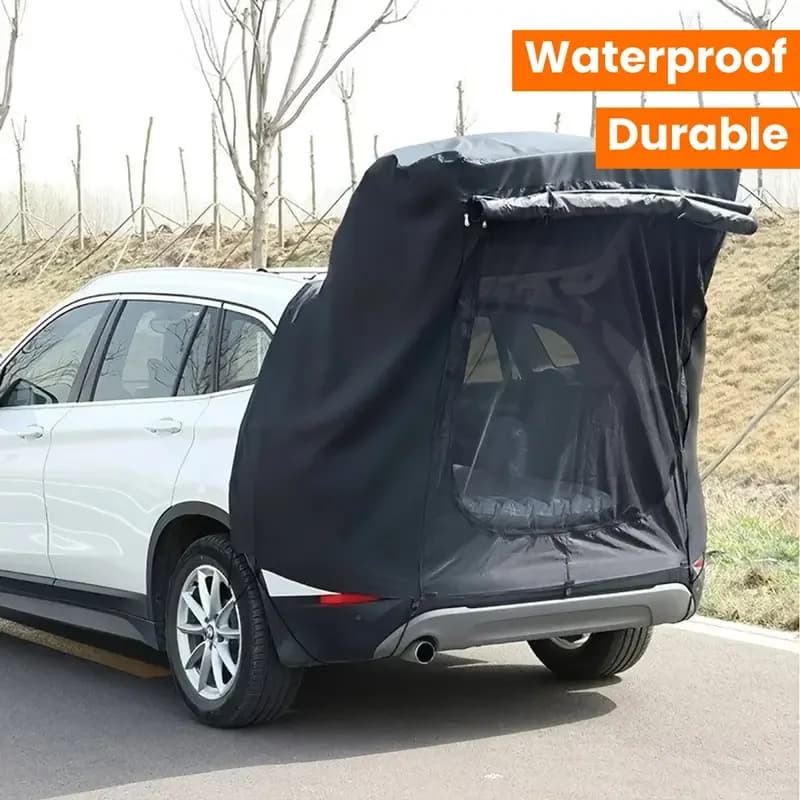 Tenda per portellone posteriore per auto Zanzariera Tende per la privacy Tessuto Oxford Nero Per furgoni SUV Veicolo multiuso Campeggio Pesca Viaggi su strada