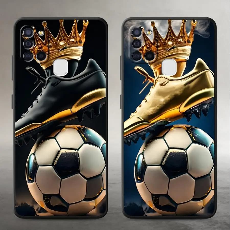 Custodia per Samsung Galaxy A15 A50 A06 A12 A17 A70 A04 A16 A40 A13 A20 A05 - Cover per telefono con design a tema calcio