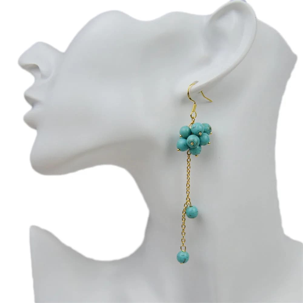 Fashion Women Long Tassel Drop Dangle Earrings Freshwater Pearl Natural Stone Beads Ear Hook Fringed Earring Bohemian Jewelry