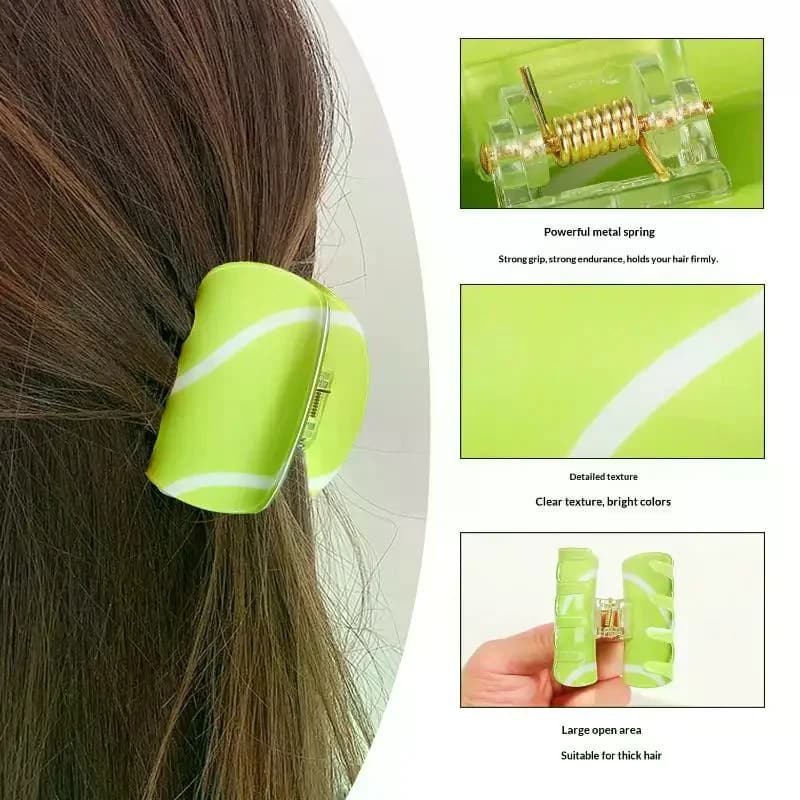 Fermacapelli a Forma di Racchetta da Tennis per Ragazze – Clip a Squalo alla Moda, Accessorio Sportivo per Coda di Cavallo e Acconciature Semi-Disponibili