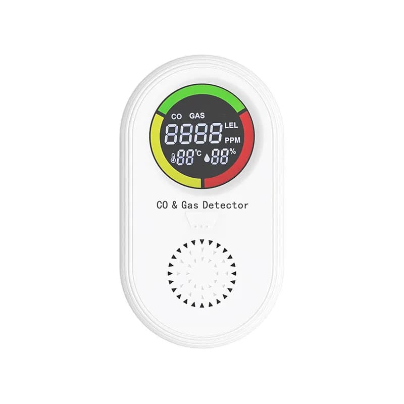4-in-1 Plug in Carbon Monoxide Detectors Natural, Propane, Co & Gas Detector, Temperature & Humidity Detectors