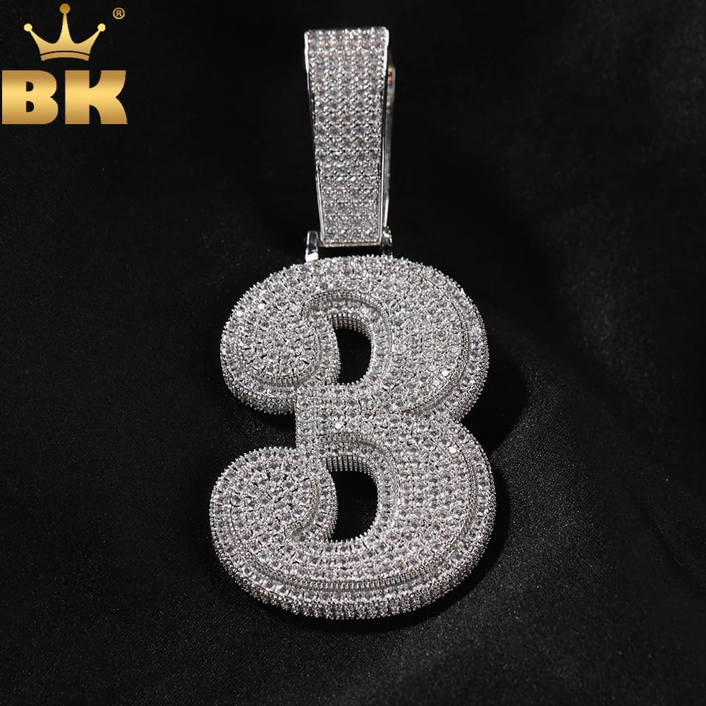 TBTK Big Size Lucky Number 0-9 Pendant Necklace Micro Paved Out 5A Cubic Zirconia Charm Necklace Hiphop Jewelry