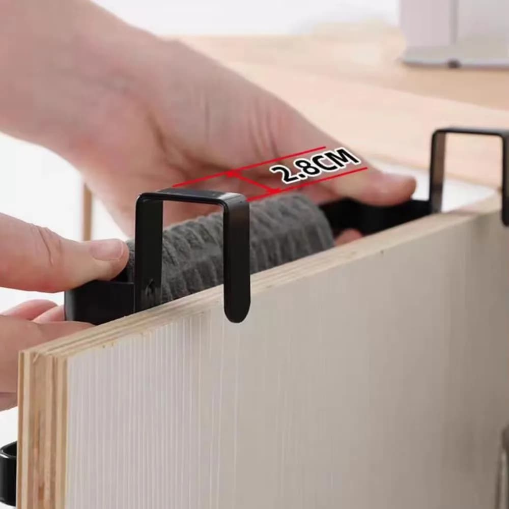 Practical Hanging Cabinet Door Towel Rack 2 Layer Rust-resistant Towel Bar Space-Saving No Drilling Towel Hanger Home