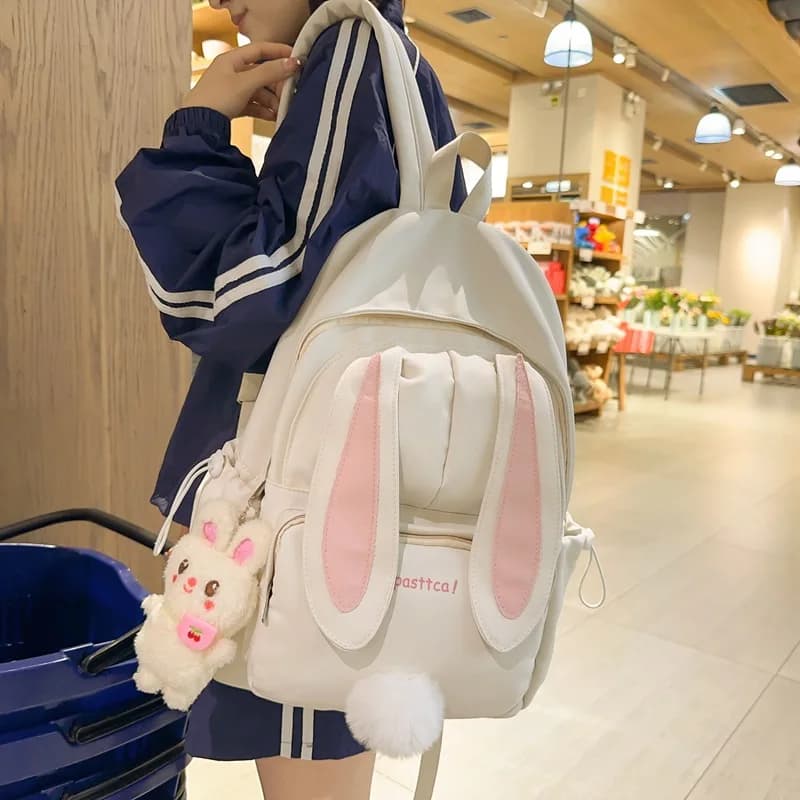 Cute Rabbit Ear Backpack Versatile Kids Backpacks for Boy School Bags Travel Backpacks Class Bags for Girl Nylon Sports Bag Sac