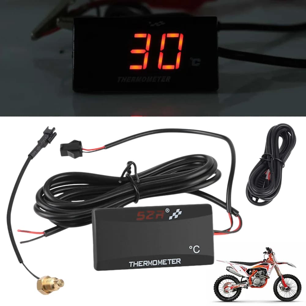 12V Mini Motorcycle Digital Meter Thermometer Sensors Water Tank Retrofit for KOSO XMAX300 CB400 MT 07 09 Race Scooter Sensor